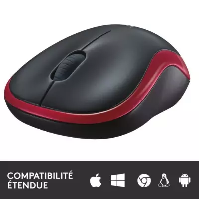 Souris sans fil Logitech M185 Rouge - Compacte et Précise Souris sans fil Logitech M185 Rouge - Compacte et Précise