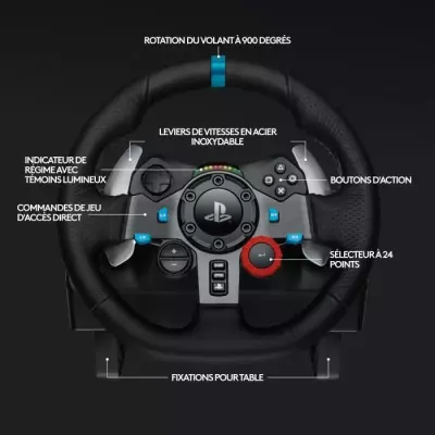 Volant de course et pédales G29 - Logitech G - PS5, PS4, PC
