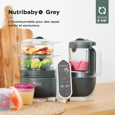 Robot préparation bébé Babymoov NUTRIBABY+ GRIS - Pratique et polyvalent!