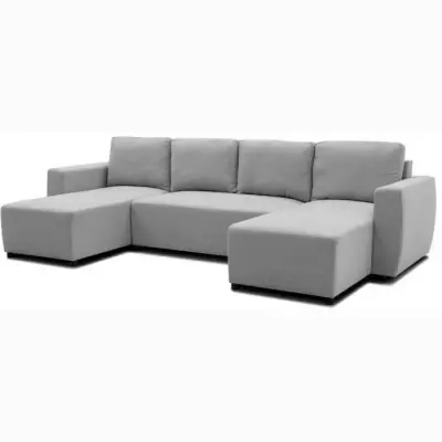 Canapé d'angle convertible PHARELL 5/6 places - Tissu souris Canapé d'angle convertible PHARELL 5/6 places - Tissu souris
