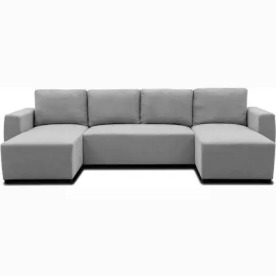 Canapé d'angle convertible PHARELL 5/6 places - Tissu souris Canapé d'angle convertible PHARELL 5/6 places - Tissu souris