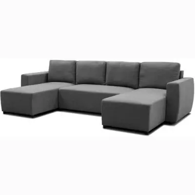 Canapé d'angle convertible PHARELL anthracite - Style panoramique - 297 cm