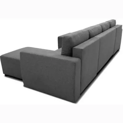 Canapé d'angle convertible PHARELL anthracite - Style panoramique - 297 cm