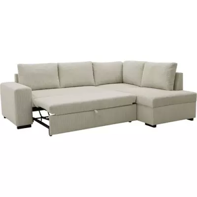 Canapé d'angle réversible NIRVANA 4-5 places - Velours perle - Rangement - L247 x P183 Canapé d'angle réversible NIRVANA 4-5 places - Velours perle - Rangement - L247 x P183