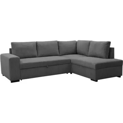 Canapé d'angle convertible réversible NIRVANA 4-5 places - Anthracite Velours - Rangement - L247 x Canapé d'angle convertible réversible NIRVANA 4-5 places - Anthracite Velours - Rangement - L247 x