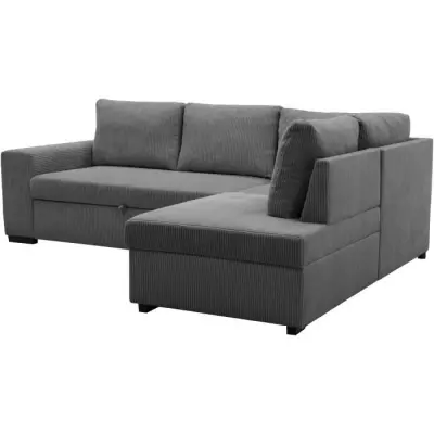 Canapé d'angle convertible réversible NIRVANA 4-5 places - Anthracite Velours - Rangement - L247 x Canapé d'angle convertible réversible NIRVANA 4-5 places - Anthracite Velours - Rangement - L247 x