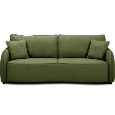 Canapé convertible BARI 3 places - Tissu olive - Eco-friendly - L215 x H89 x P100 cm Canapé convertible BARI 3 places - Tissu olive - Eco-friendly - L215 x H89 x P100 cm