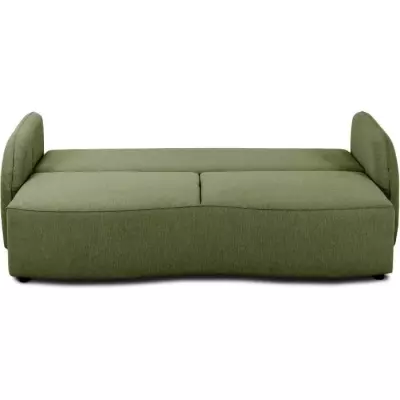 Canapé convertible BARI 3 places - Tissu olive - Eco-friendly - L215 x H89 x P100 cm Canapé convertible BARI 3 places - Tissu olive - Eco-friendly - L215 x H89 x P100 cm