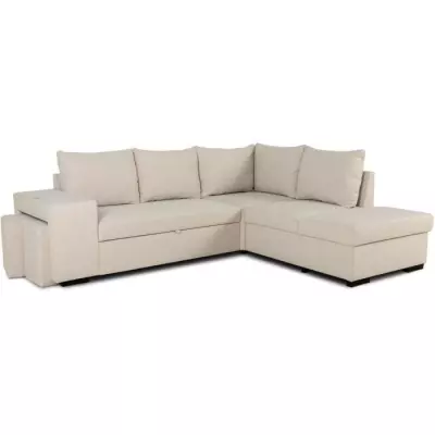 Canapé d'angle convertible réversible 4 places MITCHELL - Tissu Beige - Design éco-responsable Canapé d'angle convertible réversible 4 places MITCHELL - Tissu Beige - Design éco-responsable