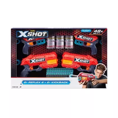 Pack Blasters ZURU - Combo 2 Kickback + 2 Reflex 6