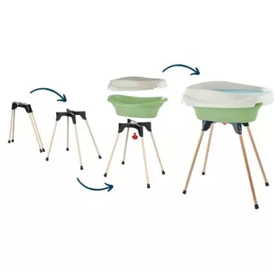 Pack plan à langer et baignoire 2 en 1 THERMOBABY - VASCO - Vert Céladon