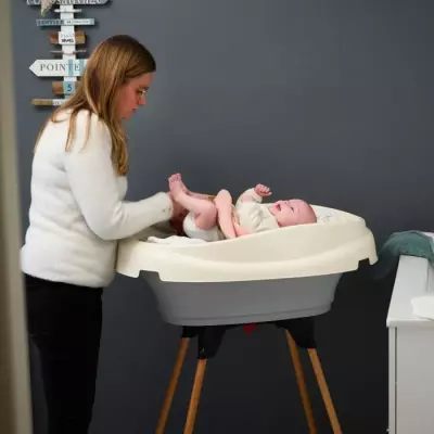 Pack plan à langer et baignoire - THERMOBABY - VASCO - Blanc Muguet