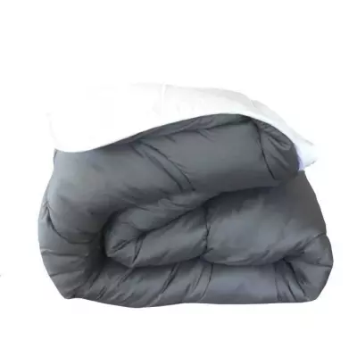 Couette chaude bicolore ABEIL 200x200 cm - Blanc/Gris