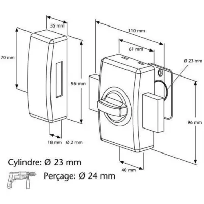 Abus: Serrure haute qualité - Dimensions compactes 54x19x10 cm