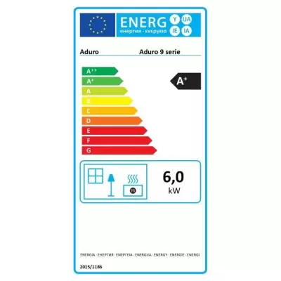 Poêle à bois ADURO 9.3 - Noir 6 KW - Compact et élégant