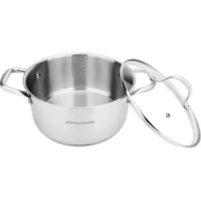 Marmite Arthur Martin 28 cm avec couvercle en Acier Inoxydable - Tous feux dont induction