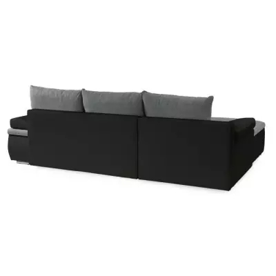 Canapé d'angle réversible convertible 3 places - Noir et gris - CELINA