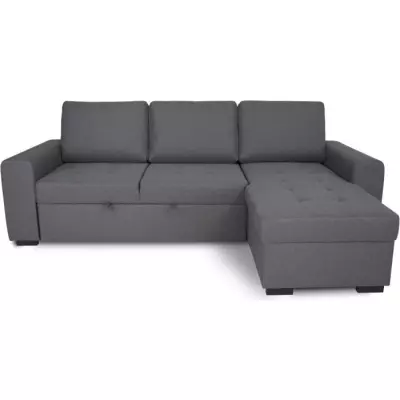 Canapé d'angle convertible réversible CATHY 3 places - Gris moderne