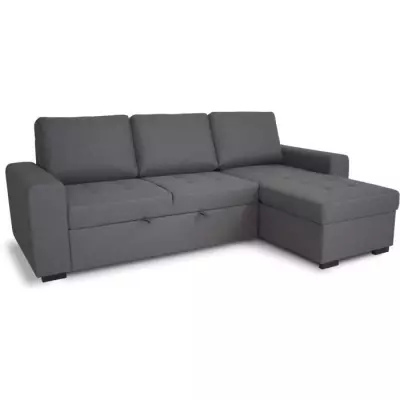 Canapé d'angle convertible réversible CATHY 3 places - Gris moderne