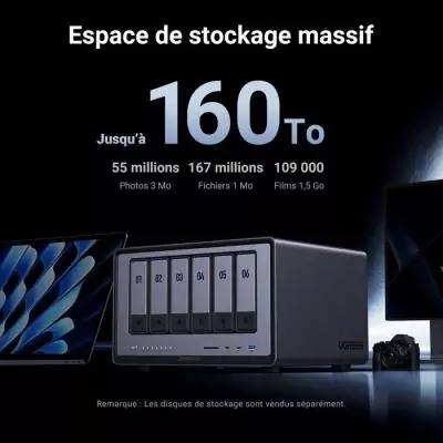 Serveur NAS - UGREEN - DXP6800 Pro - 6 baies - 8 Go