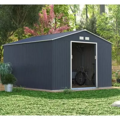 Abri de jardin en métal NEPTUNE 12,99 m² - Gris