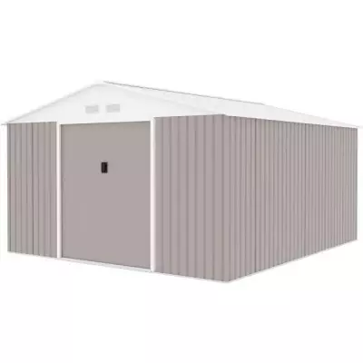 Abri de jardin métal 12,99m² - Kit d'ancrage inclus