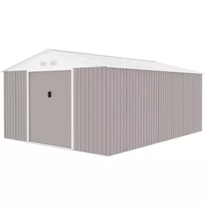 Abri de jardin métal 15,16m² - 2 portes coulissantes - Taupe Abri de jardin métal 15,16m² - 2 portes coulissantes - Taupe