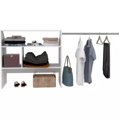 Kit dressing blanc sous comble ARTIC EKIPA - 1 penderie - L197 cm