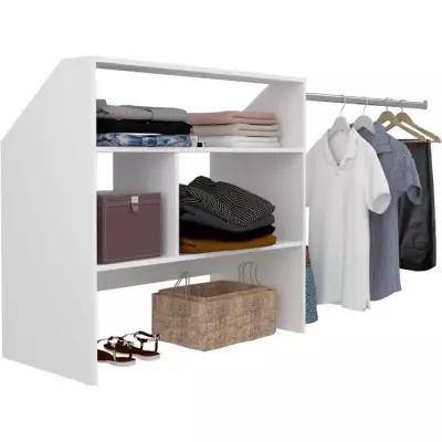 Kit dressing blanc sous comble ARTIC EKIPA - 1 penderie - L197 cm