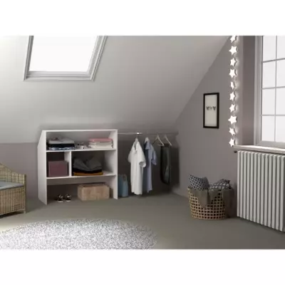 Kit dressing blanc sous comble ARTIC EKIPA - 1 penderie - L197 cm