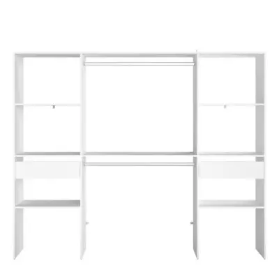 Kit dressing ARTIC - Décor Blanc - 2 colonnes + 2 penderies + 2 tiroirs