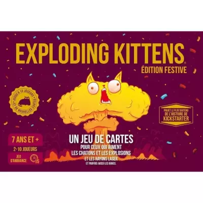 Jeu d'ambiance explosif pour adultes: Exploding Kittens Édition Festive