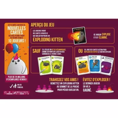 Jeu d'ambiance explosif pour adultes: Exploding Kittens Édition Festive