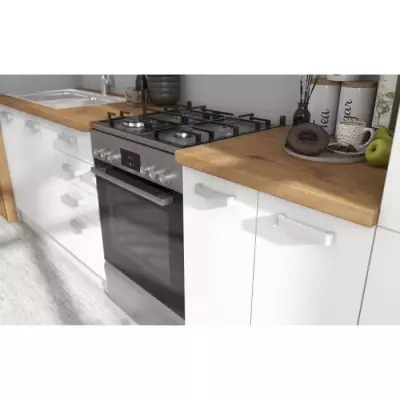 ATLAS Cuisine complète 8 éléments - Décor blanc - L300 x H52 x H82 cm