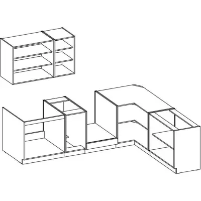 Cuisine complète d'angle ATLAS 8 éléments blanc - L270 cm