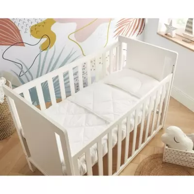Couette 100x140 cm Chaude en Polyester pour Bébé - Blanc