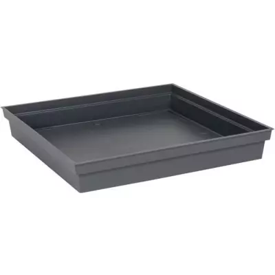 Soucoupe carrée Toscane - 40 cm - Gris anthracite
