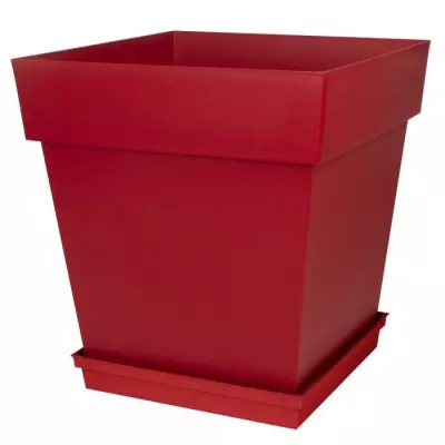 Soucoupe carrée Toscane 40 cm Rouge - Plus responsable - Made in France