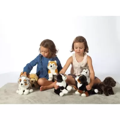 Peluche Chien Husky GIPSY TOYS 25 cm - Doux et Realiste