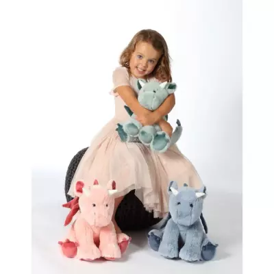 Peluche Dragon Trendy Vert d'Eau 30 cm - Format compact