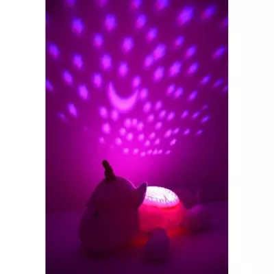 Peluche veilleuse musicale LICORNE rose, 39 cm - JEMINI