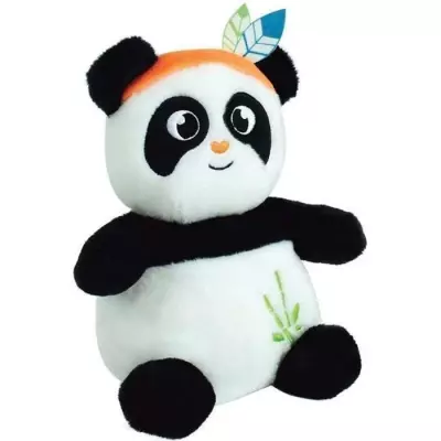 Peluche bouillotte INDIAN PANDA - JEMINI - H 21 cm - Blanc et noir - Bébé - Idéal pour réconforter votre bébé