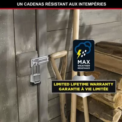 Cadenas Haute Sécurité - MASTER LOCK M176EURDLH - Zinc - Anse XL
