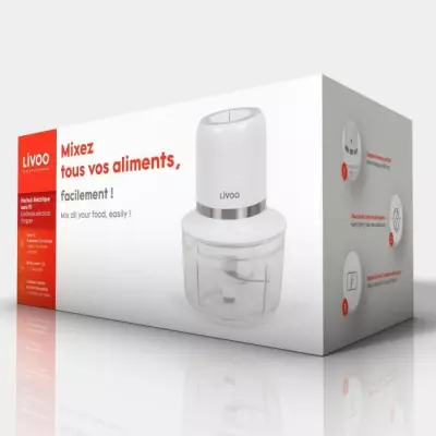 Hachoir électrique sans fil LIVOO - Puissant et pratique Hachoir électrique sans fil LIVOO - Puissant et pratique