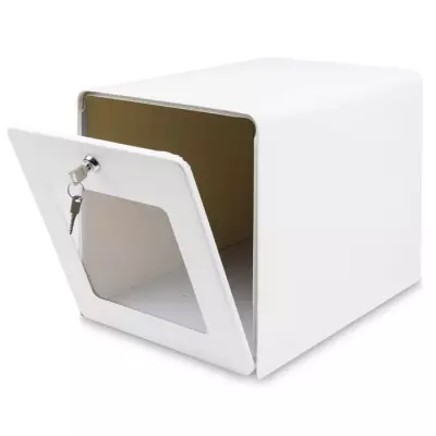 Boîte aux lettres Balnéaire en acier galvanisé - Blanc - Porte arrière vitrée