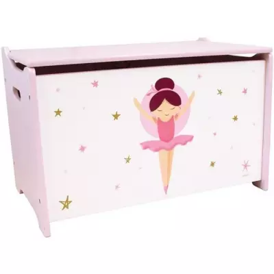 Coffret à jouets en bois Danseuse Ballerine FUN HOUSE - H.40 x L.58 x P.36 cm