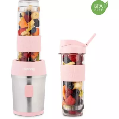 Mini blender rose pastel - 300 W - 570 mL - 2 gourdes incluses