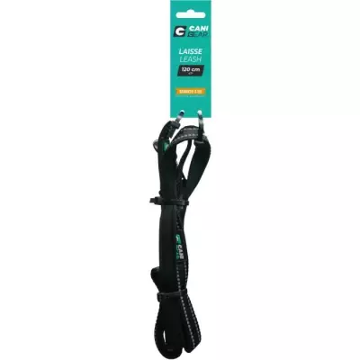 Laisse pour chien CANI GEAR 120 cm - Noir - Pratique et résistante