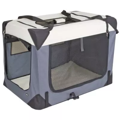 Transportez votre animal avec style - Box de transport KERBL Journey 70 x 52 x 52 cm - Gris / Beige Transportez votre animal avec style - Box de transport KERBL Journey 70 x 52 x 52 cm - Gris / Beige