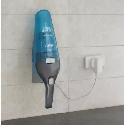 Aspirateur à main sans fil BLACK+DECKER WDC215WA-QW Dustbuster Lithium Eau et poussière 7,2V - Bleu